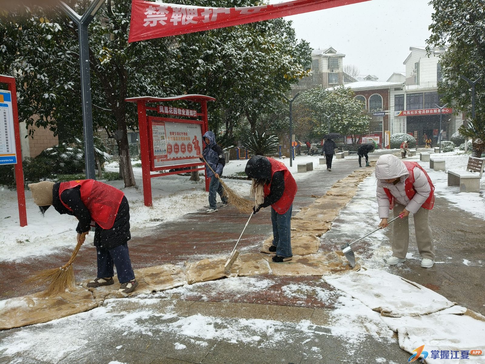雪落凤凰暖相伴 同心扫雪护平安——凤凰社区全力扫雪除冰保畅