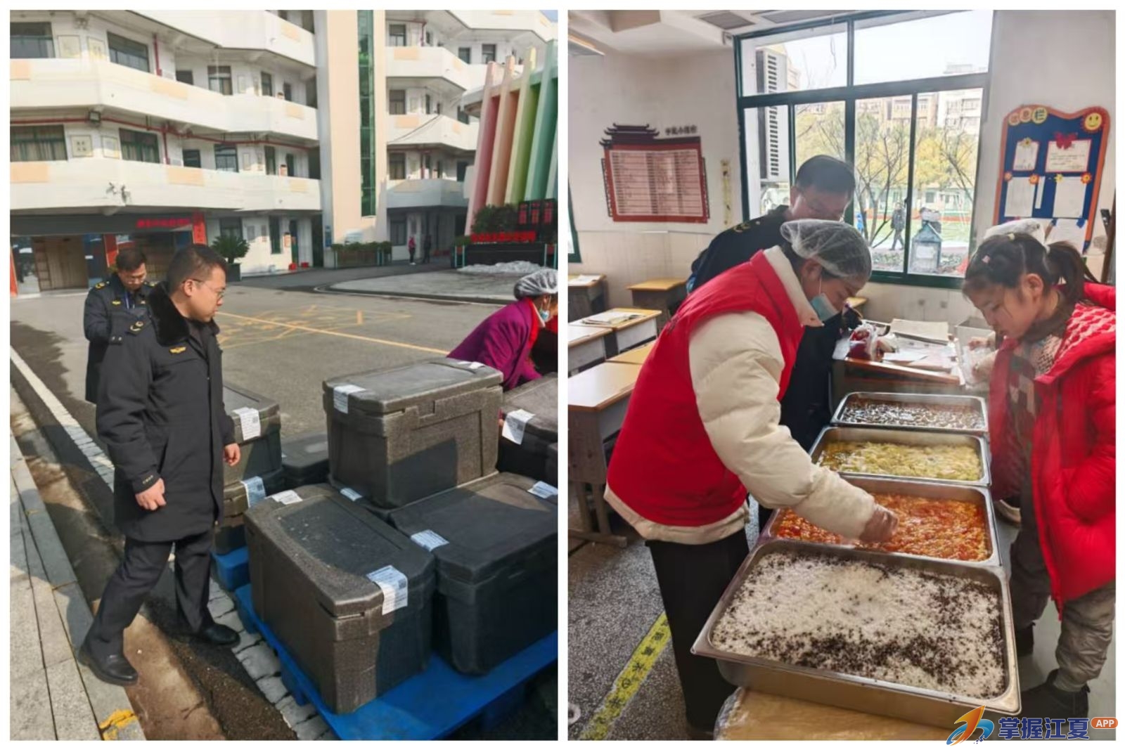 为确保学生吃的热，江夏区北华市场监督管理所组织开展配餐学校专项检查行动