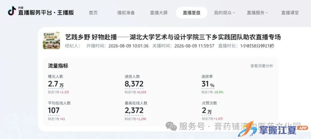 首播曝光5.2万、点赞4.1万！高校青年、村书记、供销助农齐聚膏药铺湾