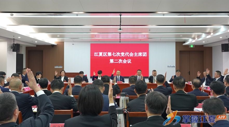 中国共产党武汉市江夏区第七次代表大会主席团第二次会议召开